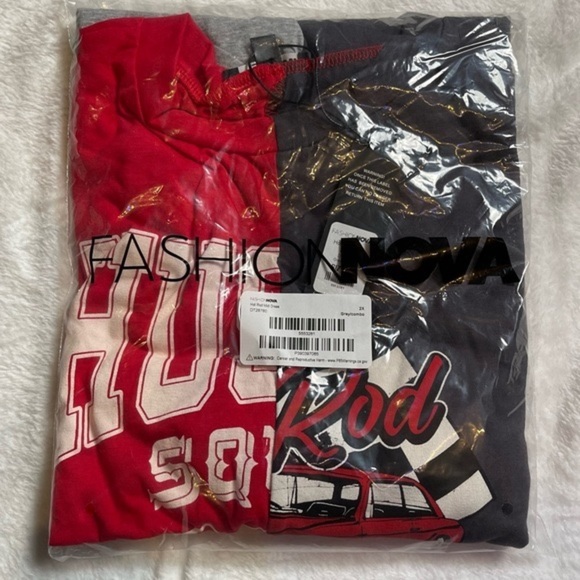 SOLD HOT Rod Midi Dress Red & Grey Combo Size 1X (Z23.18) - Picture 4 of 5